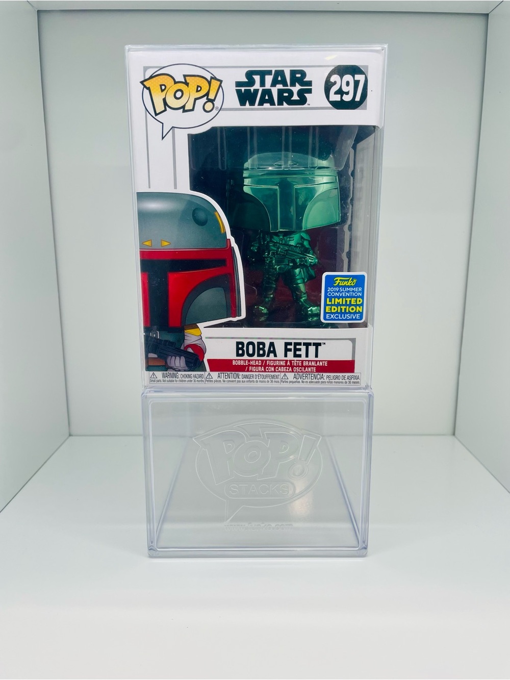 #297 Funko POP! Green Chrome Boba Fett Vinyl Figure - LIMITED EDITION